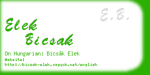 elek bicsak business card