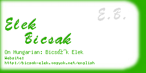 elek bicsak business card